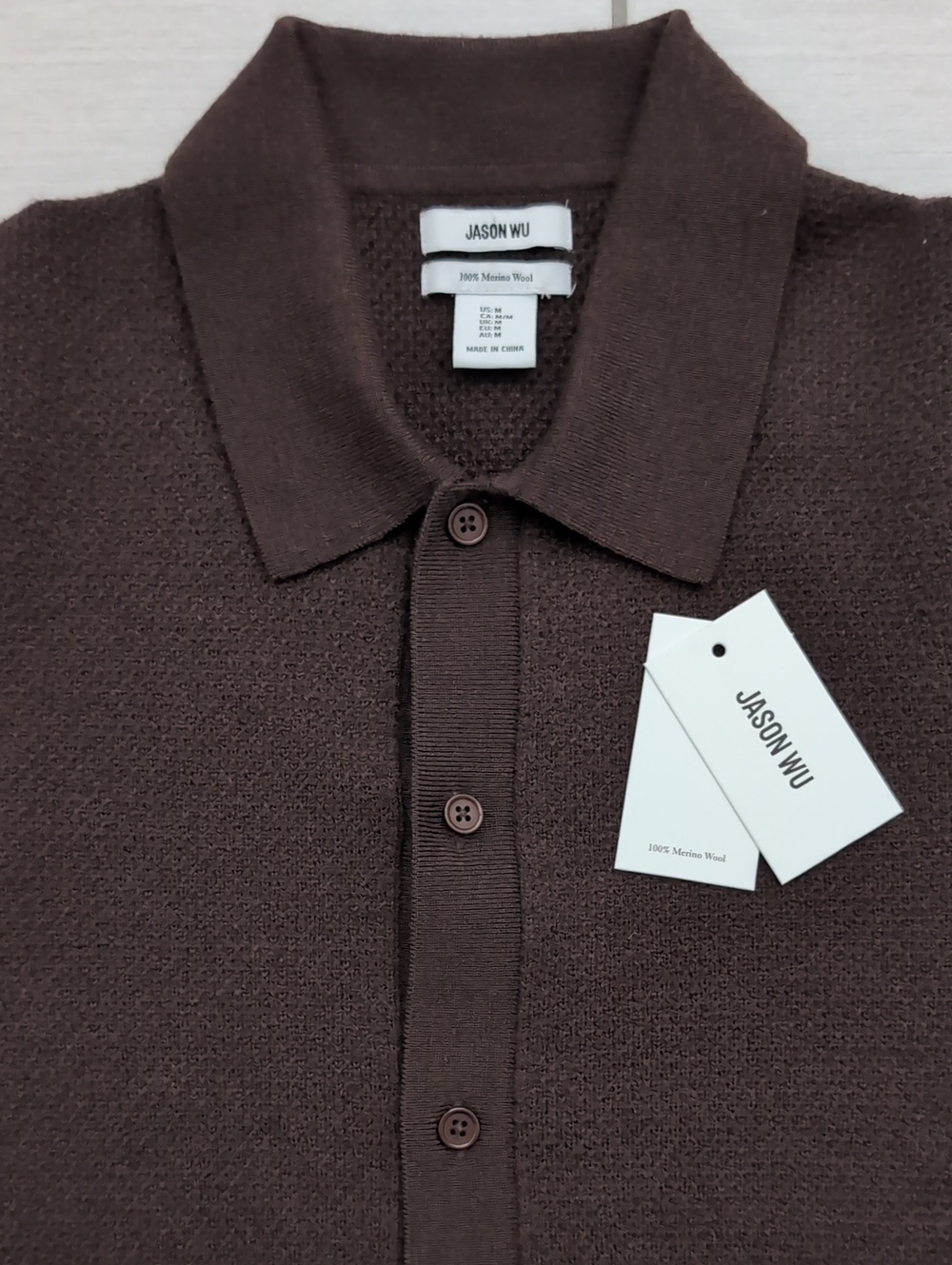 Jason Wu Merino Wool Knitted Short Sleeve Cardigan